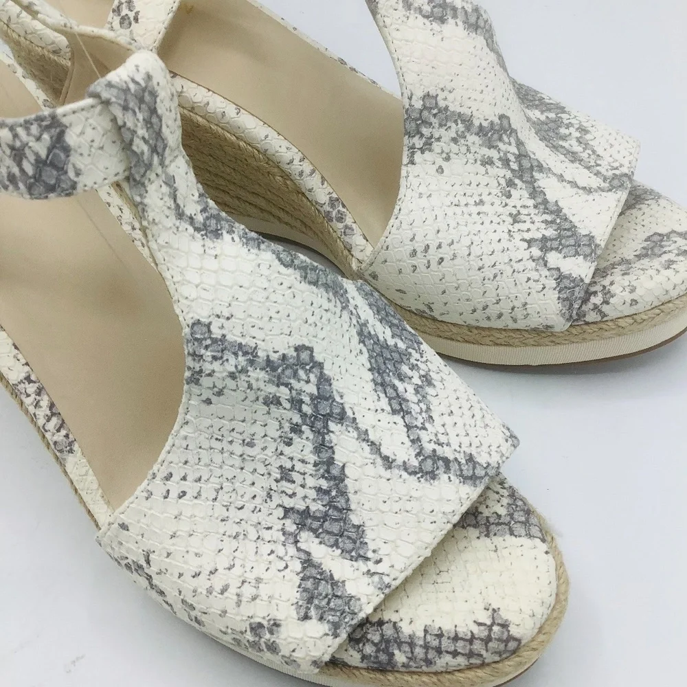 NEW Cole Haan Cloudfeel Embossed Leather Snakeskin Wedge Sandals‎